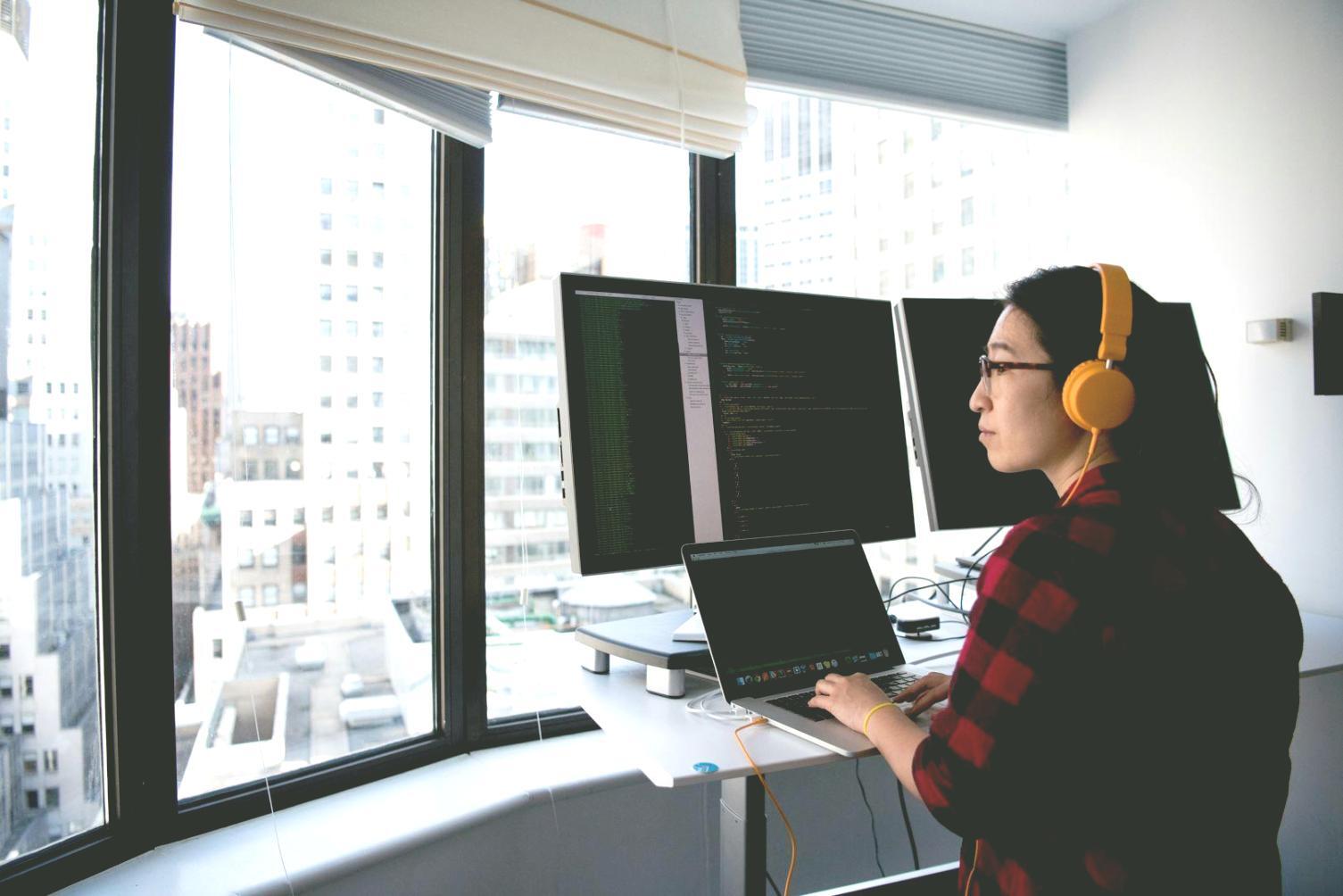 Modern office space with entrepreneurs discussing business funding options